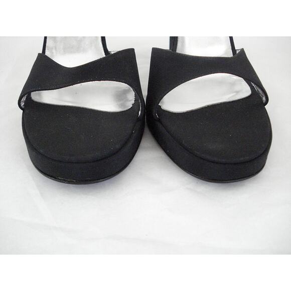 DOLCE & GABBANA EU 39.5 US 9 BLACK SILVER STILETTO PLATFORM STRAPPY SANDAL SHOE - Picture 6 of 11